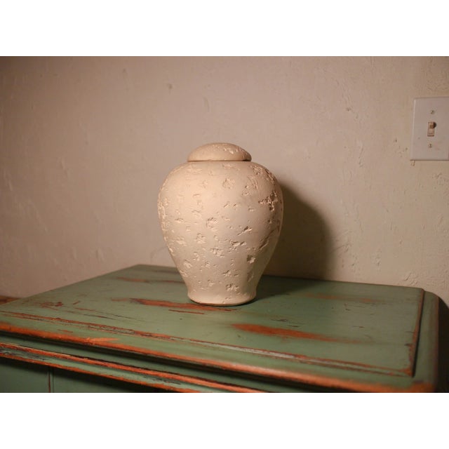 1980s Postmodern Jaru of California Faux Travertine Lidded Jar For Sale - Image 11 of 18