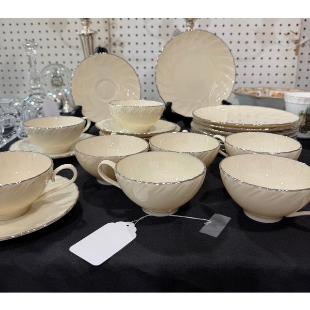 Lenox Vintage Discontinued Lenox China Weatherly Pattern 24 Pc Set For Sale - Image 4 of 7