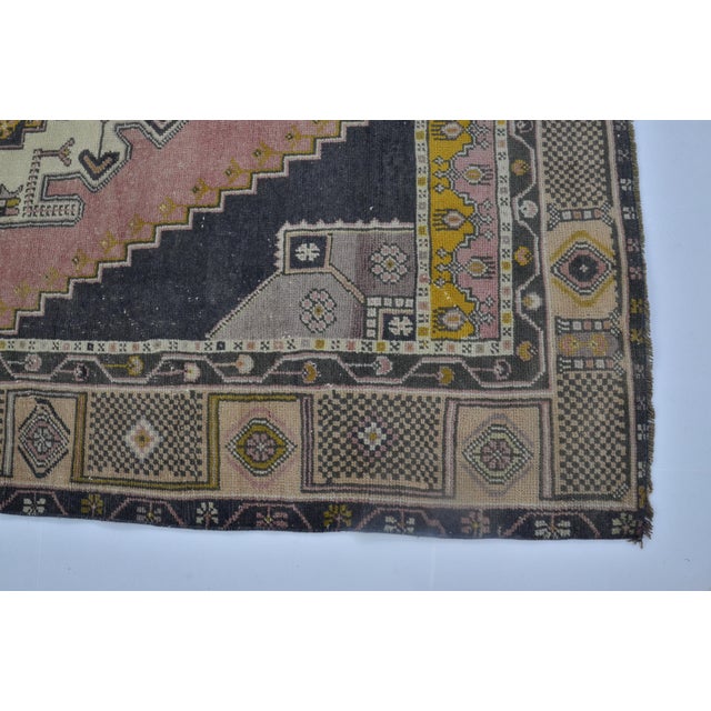 Orange Vintage Anatolian Handknotted Wool Carpet For Sale - Image 8 of 10