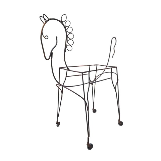 John Risley Horse Shaped Bar Cart Mid Century Sculpture MCM 1950s Retro Decor -measures about 34" long x 40" tall x 18"...