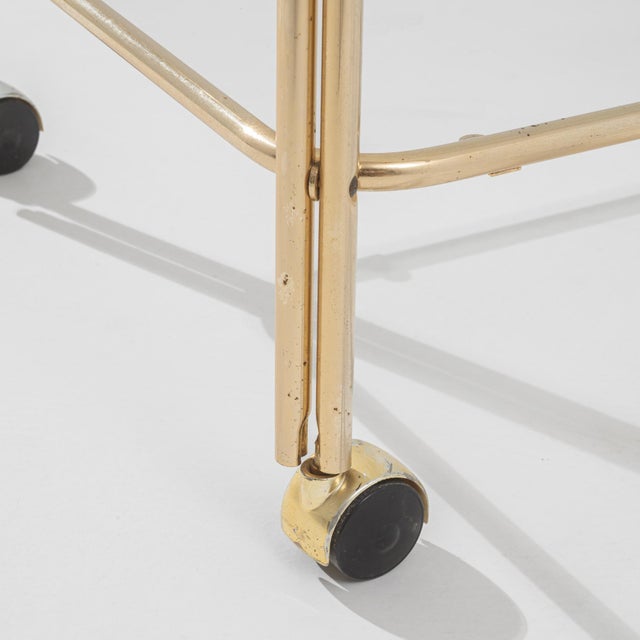 Early 20th Century French Brass Bar Cart with Glass Top on Wheels For Sale - Image 16 of 18