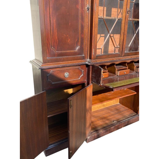 Wood Vintage English Bookcase in Mahogany, 1950s For Sale - Image 7 of 10