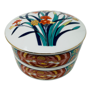1980s Toscany Collection Japan Imari Style Porcelain Stacking Bento Trinket Box - 3 Piece Set
