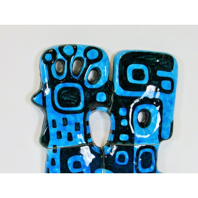 Abstract Blue Chicken Wall Sculpture Signed and Dated 1960 For Sale - Image 4 of 10