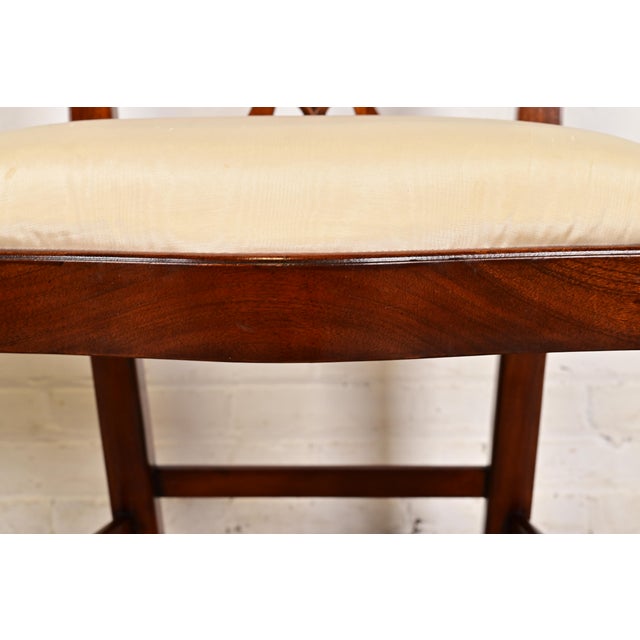 Brown Maitland Smith Georgian Carved Mahogany Dining Chairs, Set of Four For Sale - Image 8 of 13