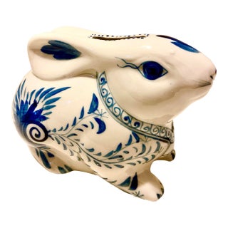 Vintage Porcelain Bunny Coin Bank For Sale