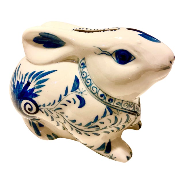 Vintage Porcelain Bunny Coin Bank For Sale