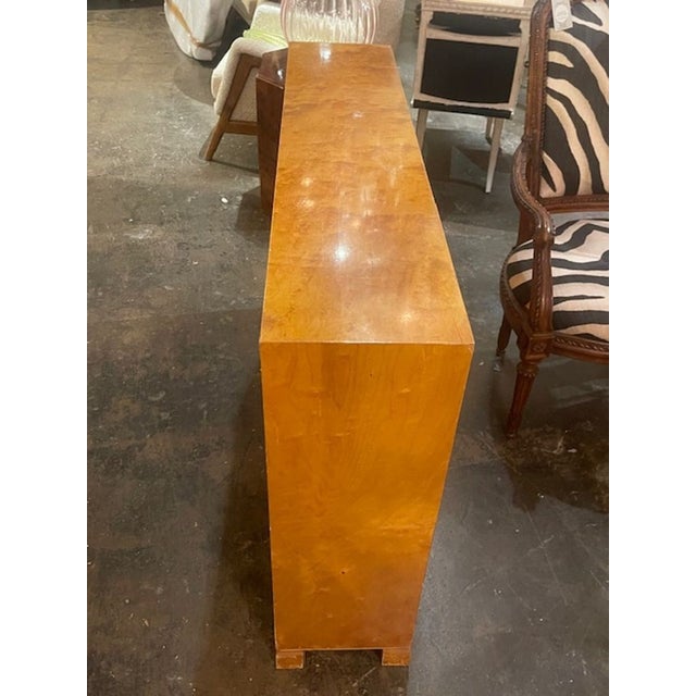 Brown Danish MCM Narrow Bookshelf Cabinet For Sale - Image 8 of 9
