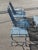 American Beautiful Vintage Wrought Iron Woodard Patio Bistro Set 2 Rockers & 4 Tables , Attributed For Sale - Image 3 of 5