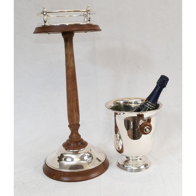 Art Deco Silver Plated Champagne Bucket Stand For Sale - Image 16 of 18