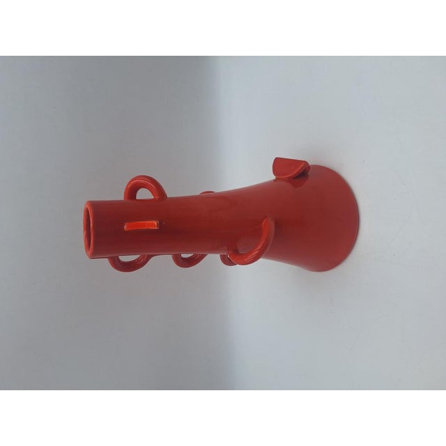 Zanotta Dealbata 9552 Vase in Orange Glazed Clay by Alessandro Mendini for Zanotta, 1986 For Sale - Image 4 of 7