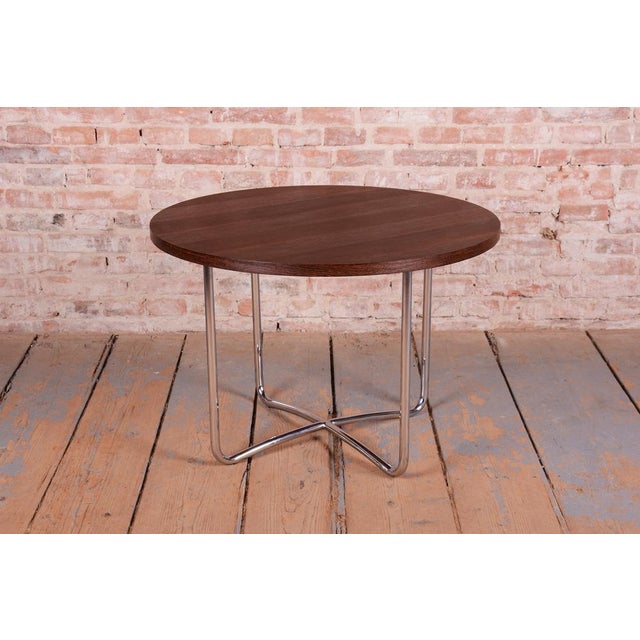 Bauhaus Bauhaus Round Coffee Table in Beech and Wenge, Czech, 1930s For Sale - Image 3 of 11