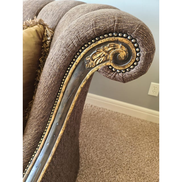 Brown Marge Carson Grg43 Georgiana Sofa With Original Pillows For Sale - Image 8 of 13