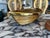 Hollywood Regency Italian Pencil Reed Rattan & Brass Boat Basket For Sale - Image 3 of 4