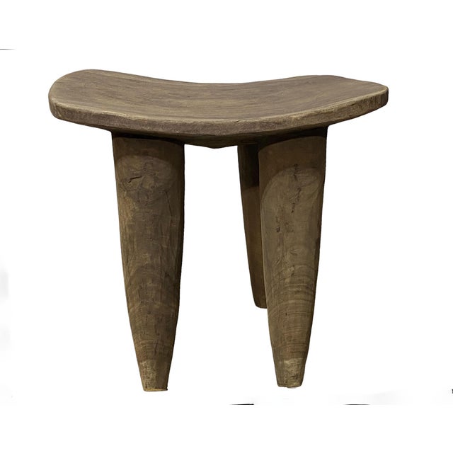 African Vintage Rustic African Senufo Stool / Table I Coast 19.5" H by 20.5" W For Sale - Image 3 of 6