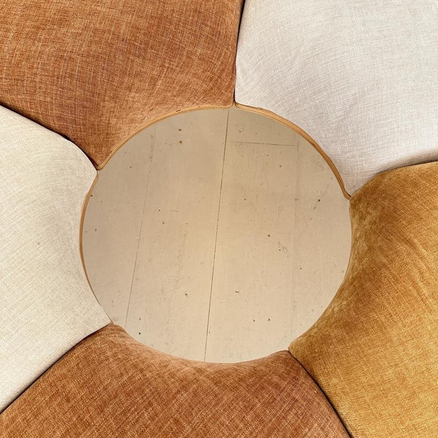 Postmodern Rondell Round Sofa in Velvet Fabric, 1980s For Sale - Image 4 of 11