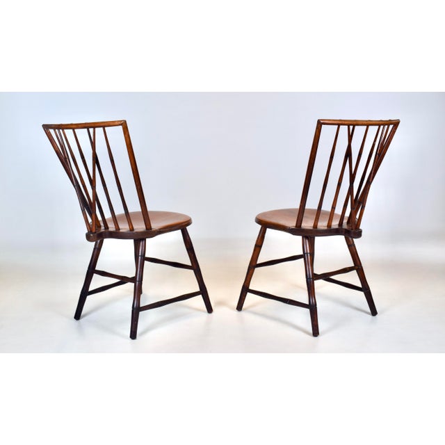 Mid-Century Birdcage Windsor Side Chairs, Handcrafted Walnut, Usa For Sale - Image 10 of 12