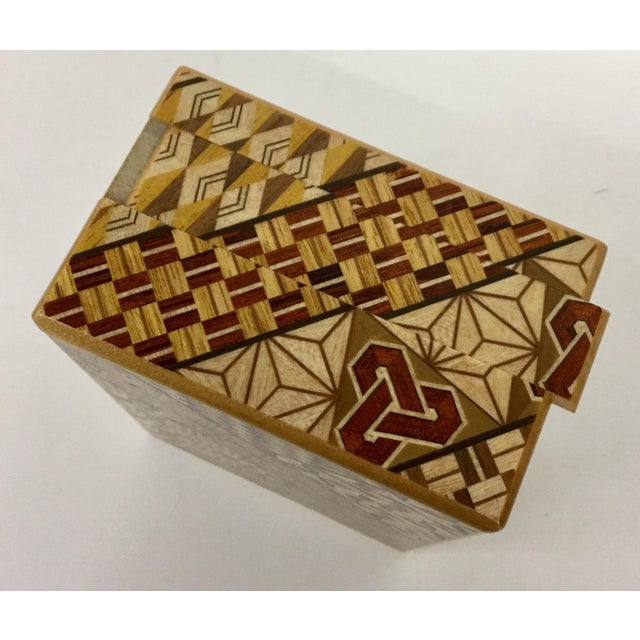 Japanese Inlaid Wood Secret Puzzle Box | Chairish