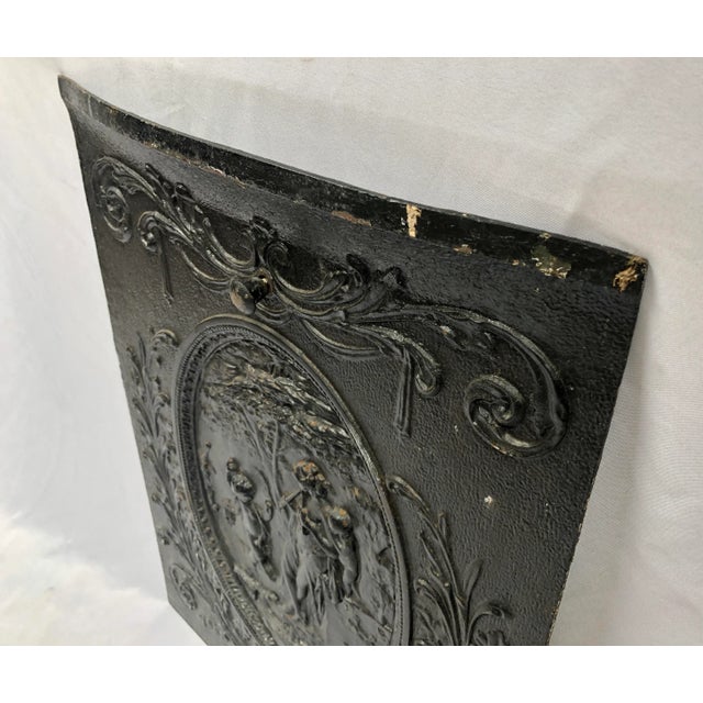 Metal Late 1800s Cast Iron Summer Fireplace Door/Grate/Screen For Sale - Image 7 of 13