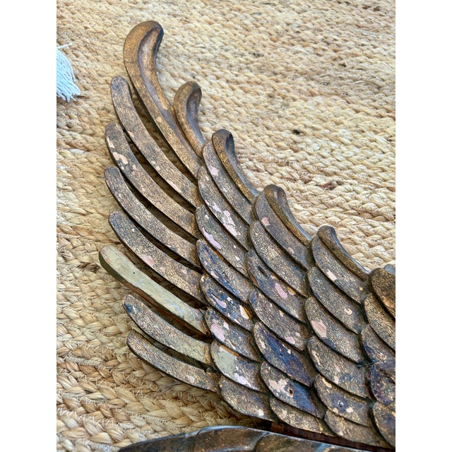 Antique Carved Gilt Wood Angel Overdoor Wall Appliqué For Sale In Kansas City - Image 6 of 12