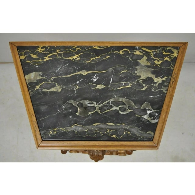 Early 20th Century Early 20th Century Italian Renaissance Figural Carved Marble Top Side Table With Winged Cherub Head For Sale - Image 5 of 12
