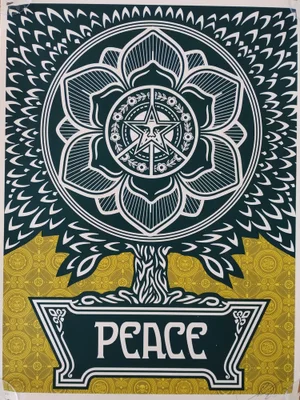 Shepard Fairey (Obey Giant), Peace Tree Yellow, 2007, Screenprint