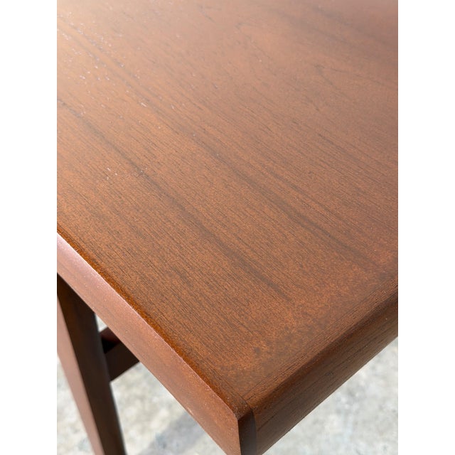 Wood Long Danish Teak Rectangular Coffee Table With Built-in Magazine Shelf Mid-Century Modern 1960s For Sale - Image 7 of 13