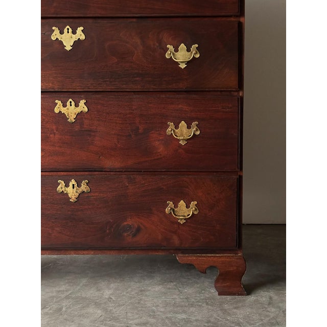 Brown Chippendale-Style Black Walnut Tall Chest of Drawers, 1930s For Sale - Image 8 of 17