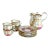 Vintage Hand Painted Gilt Porcelain Tea Set - 9 Pieces For Sale