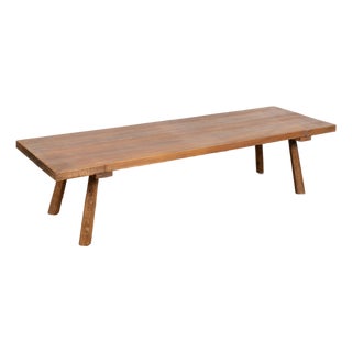 Early 20th-Century Hungarian Walnut Coffee Table With Peg Legs For Sale