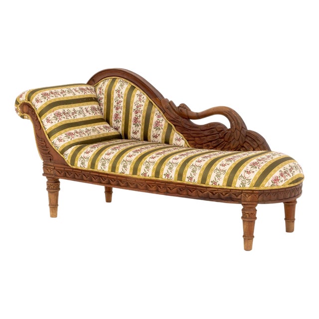 Empire Style Salesman Sample Walnut Chaise Longue For Sale