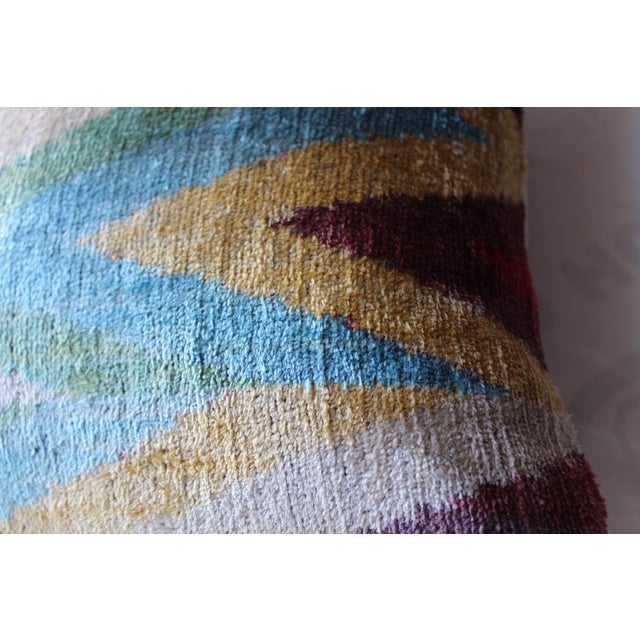 Contemporary Bohemian Multi Color Hand Knotted Pillow For Sale - Image 4 of 9