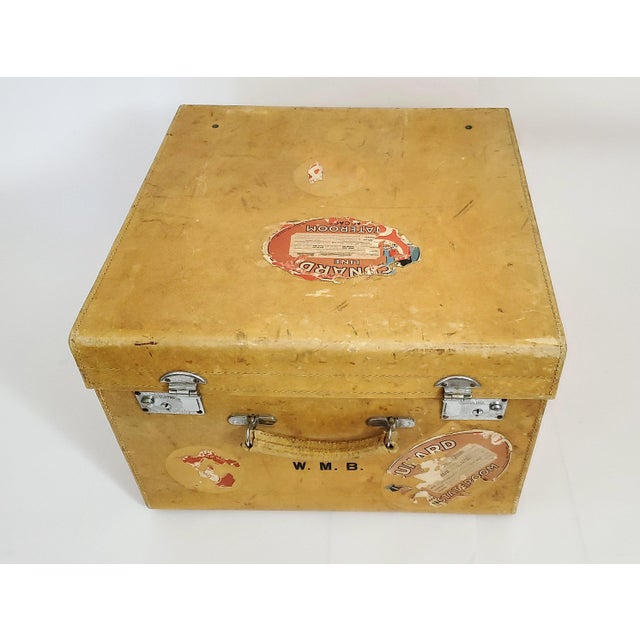 British Vellum 1920s Luxury Steamer Trunk With Provenance. For Sale - Image 18 of 18