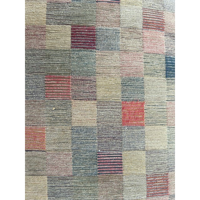 American 1970s Club Chair W/Ottoman and 2 Pillows; Check Earth-Tone Fabric For Sale - Image 3 of 8