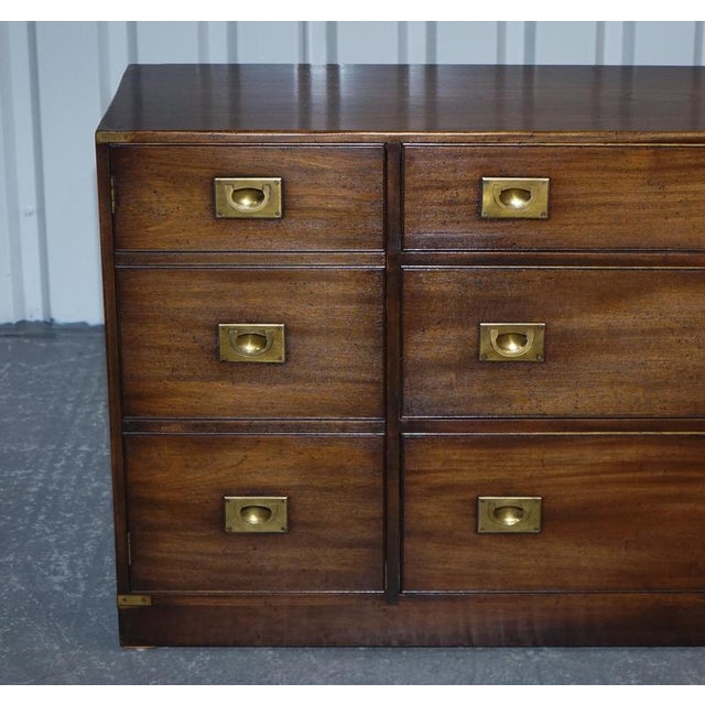 British Military Campaign Sideboard with Brass Fittings from Bevan Funnell, 1950s For Sale - Image 3 of 18
