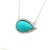 Persian Turquoise Diamond Halo Pendant With Chain 14k WG Certified For Sale - Image 4 of 8