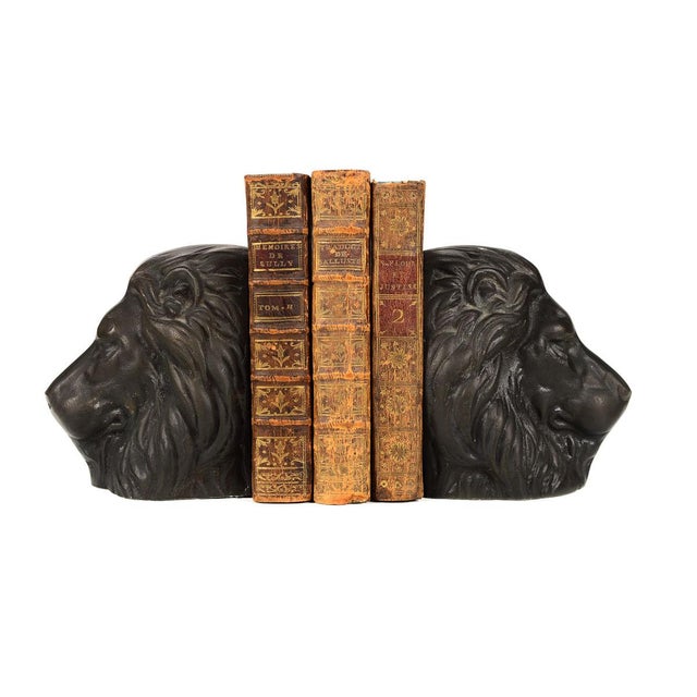 Bronze Lion Head Bookends A Pair Chairish