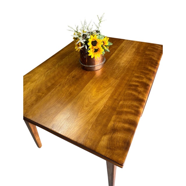 Cushman of Vermont 1950s Cushman Colonial Creations Draw Leaf Hard Rock Maple Dining Table For Sale - Image 4 of 12