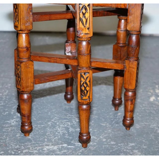 Vintage Moorish Moroccan Brass Folding Tray Table, 1920s For Sale - Image 4 of 14