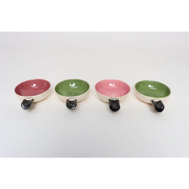 Ceramic Set of Four Vintage Green and Pink Ceramic Ramekins/Ashtrays by Charles Wilton For Sale - Image 7 of 16