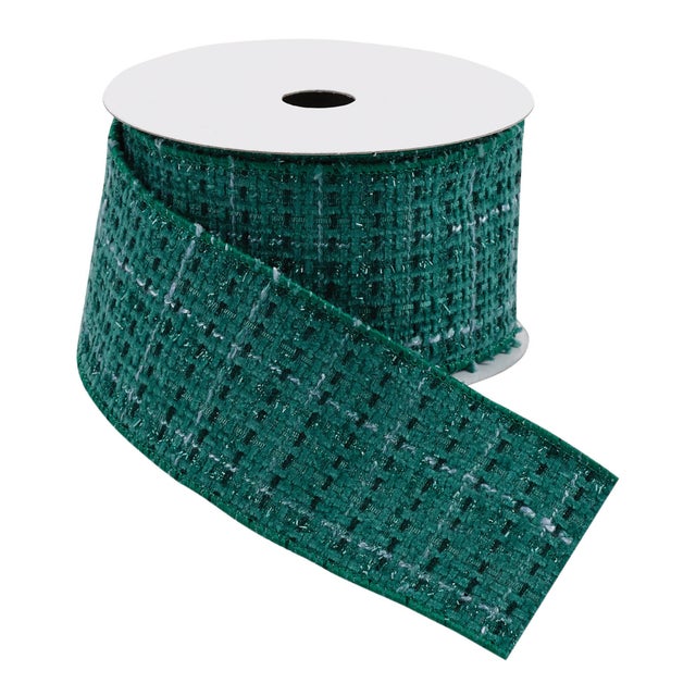 Add a timeless touch to your holiday decor with the Tattersall Plaid Wired Ribbon in wintry blue and green tones....
