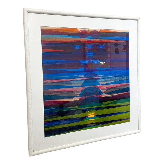 Dordevic Miodrag, Abstract Composition, Gouache on Paper, 1970, Framed For Sale