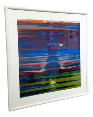 Dordevic Miodrag, Abstract Composition, Gouache on Paper, 1970, Framed
