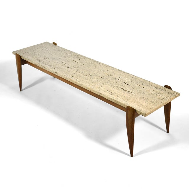 Gio Ponti Travertine Coffee Table For Sale In Chicago - Image 6 of 11