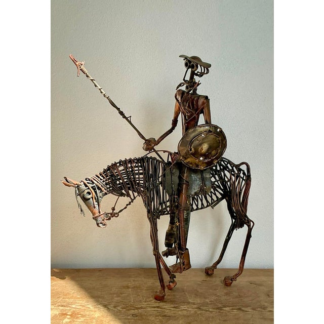 Vintage Boho Brutalist Sculpture of Don Quixote De La Mancha For Sale - Image 11 of 12