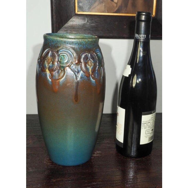 Rookwood Pottery 1917 Signed Rookwood Pottery Vase by Charles Stewart Todd, Carved Arts & Crafts For Sale - Image 4 of 9