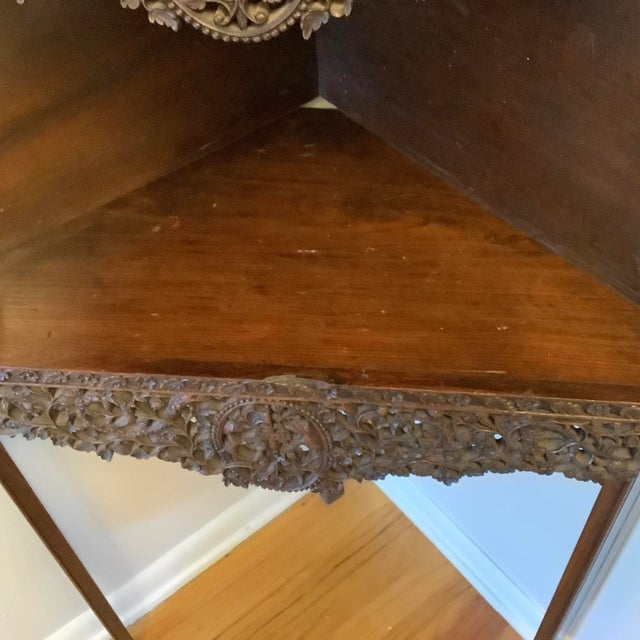 Brown Mid 19th Century Antique Raj Period Corner Table For Sale - Image 8 of 12