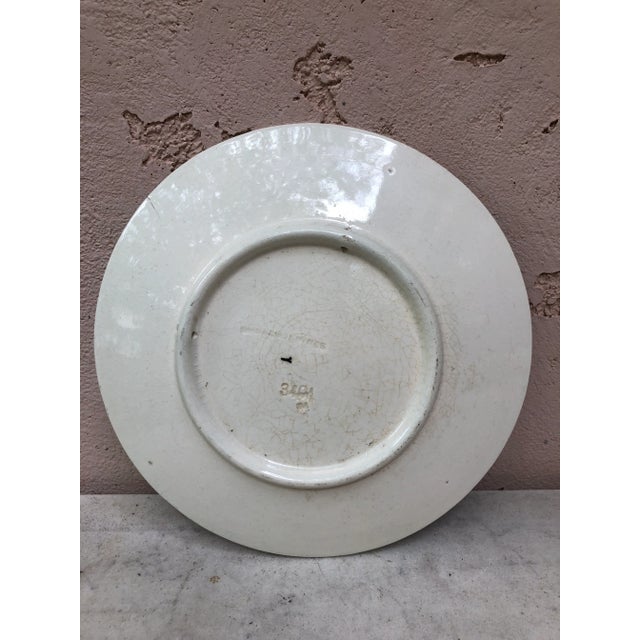 C.1890 French Majolica Ducklings With Frogs Plate Sarreguemines For Sale In Austin - Image 6 of 9