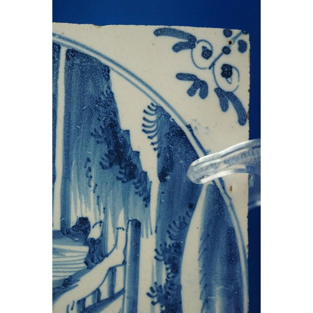 Antique Ceramic Tile from Blue Delft Factory, 1700s For Sale - Image 14 of 18