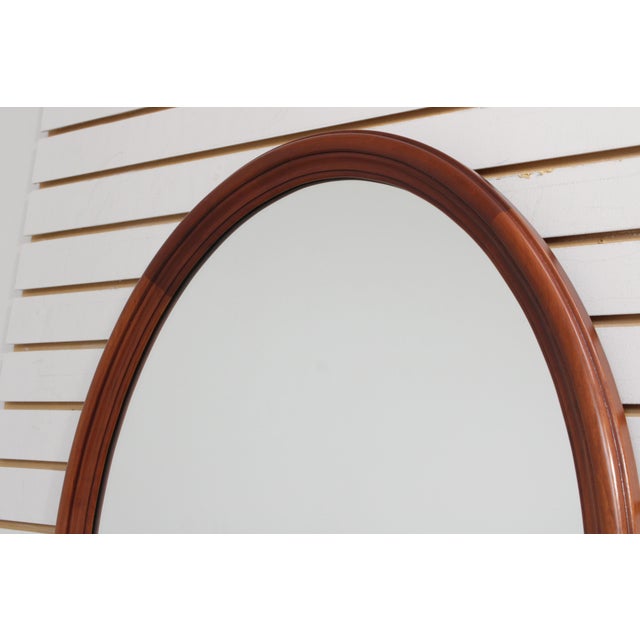 1970s Henkel Harris Cherry Oval Wall Mirror For Sale - Image 5 of 12